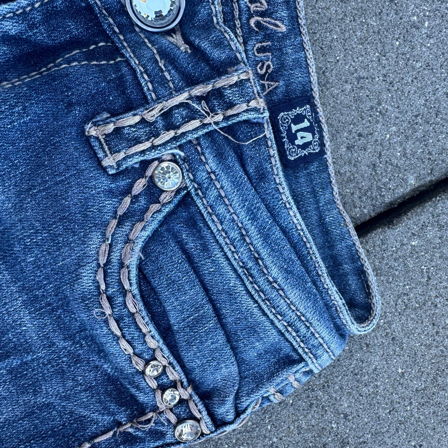 LA Idol Y2K rhinestones bootcut jeans