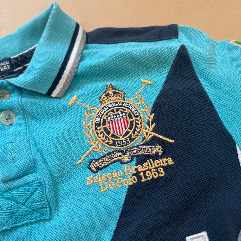 Detailansicht: Sourced limited accessories and clothes Vintage Brazil Royal Polo Team shirt – Logo, Nähte oder Material