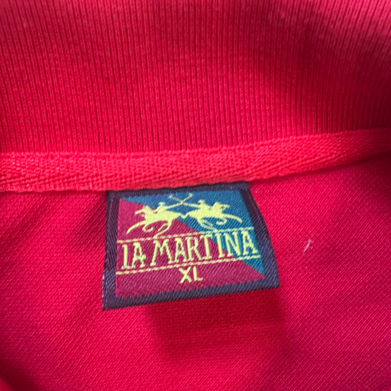 Detailansicht: Sourced limited accessories and clothes La Martina Porsche 2013 streetwear style poloshirt – Logo, Nähte oder Material