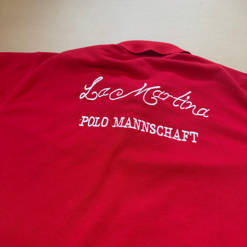 Detailansicht: Sourced limited accessories and clothes La Martina Porsche 2013 streetwear style poloshirt – Logo, Nähte oder Material