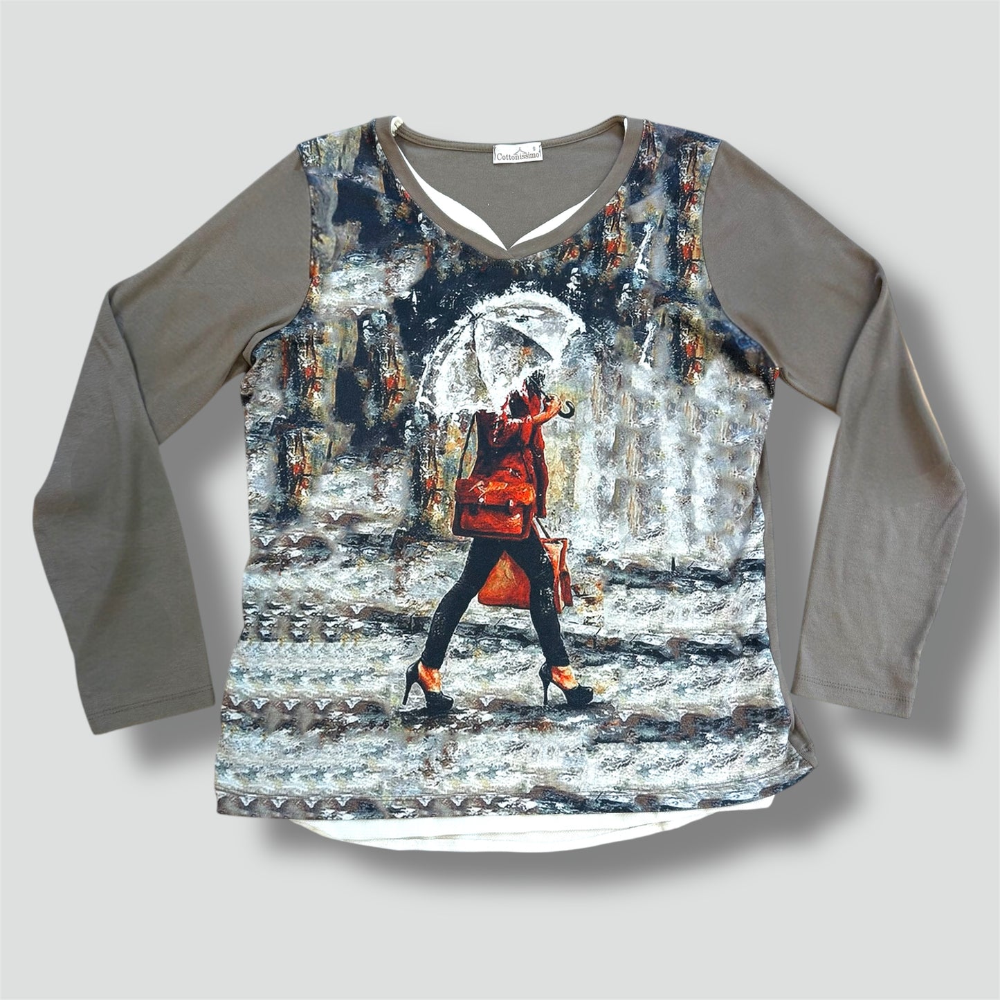 Vintage Cottonissimo art "Umbrella Man" women's sweatshirt