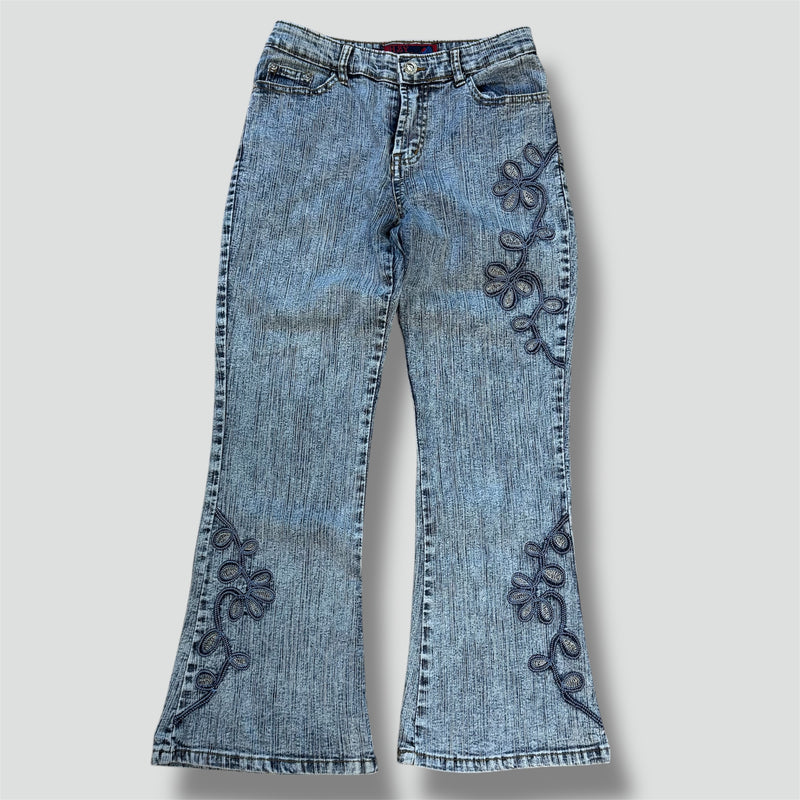 Sourced limited accessories and clothes Hui Jang wide leg floral vintage jeans – Secondhand Streetwear