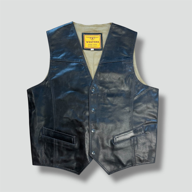Sourced limited accessories and clothes Western Genuine Leather vest vintage – Secondhand Streetwear