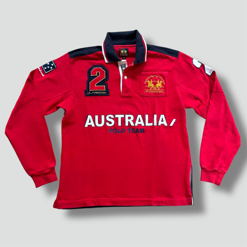 Sourced limited accessories and clothes La Martina Australia red longsleeve polo – Secondhand Streetwear