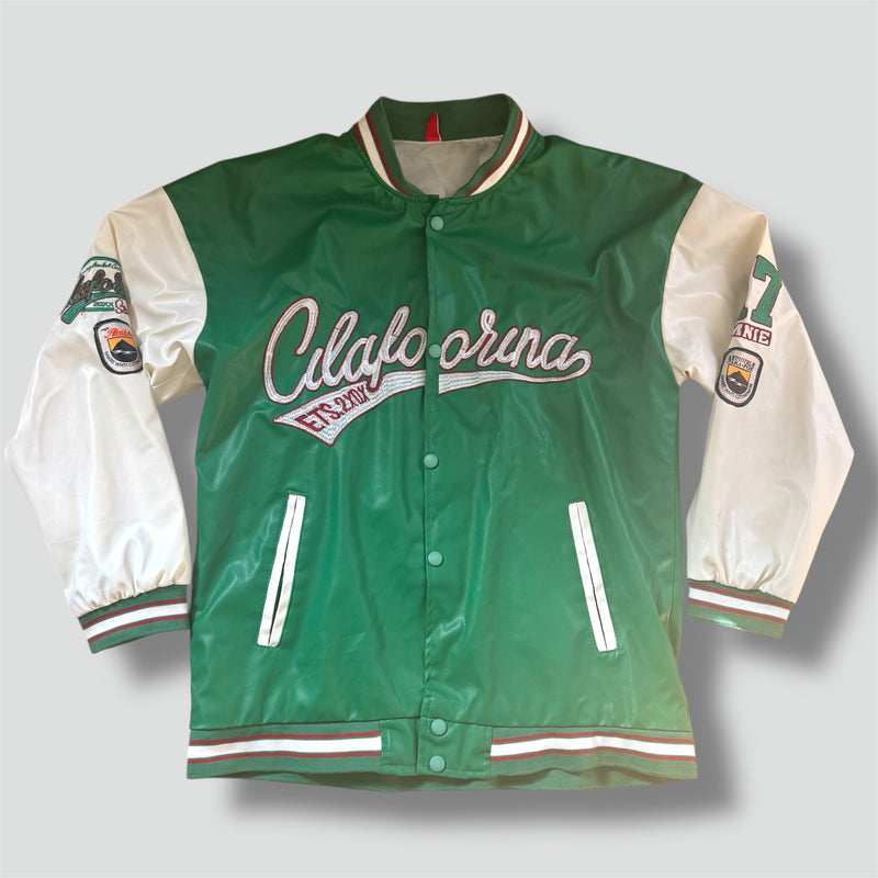 Sourced limited accessories and clothes Cilaforina vintage green and white college jacket – Secondhand Streetwear