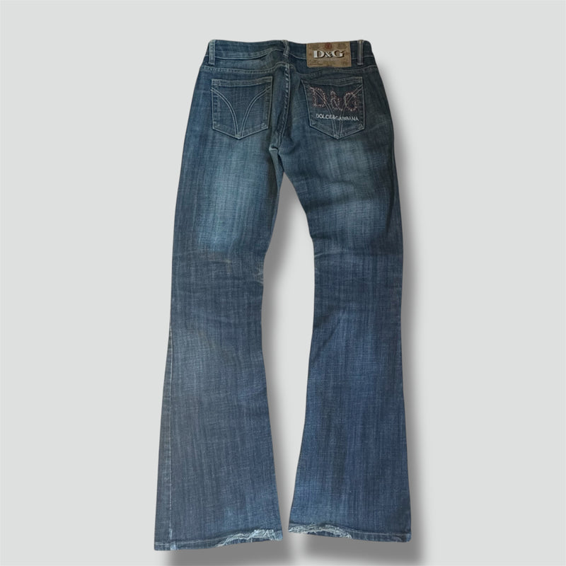 Detailansicht: Sourced limited accessories and clothes Dolce & Gabbana retro wide-leg low waist jeans – Logo, Nähte oder Material