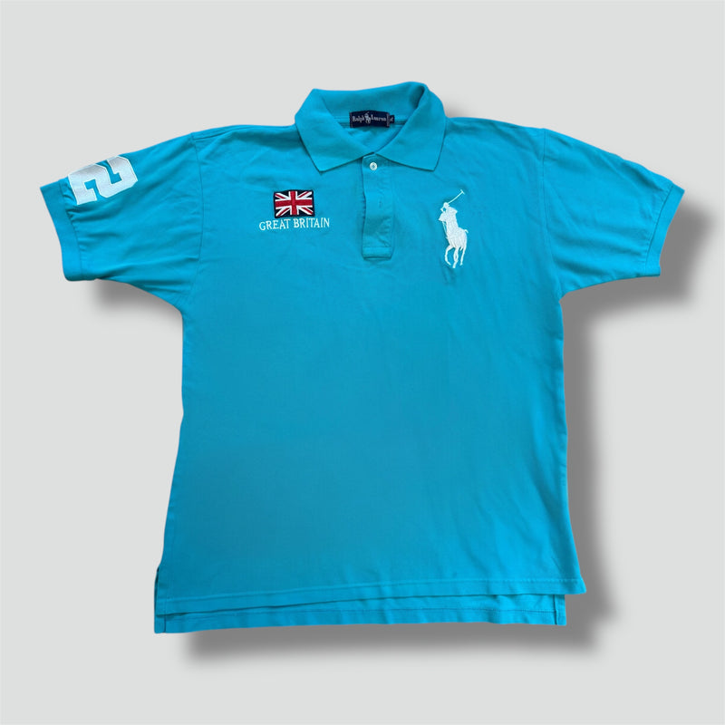 Sourced limited accessories and clothes Polo Ralph Lauren skyblue Great Britain poloshirt – Secondhand Streetwear
