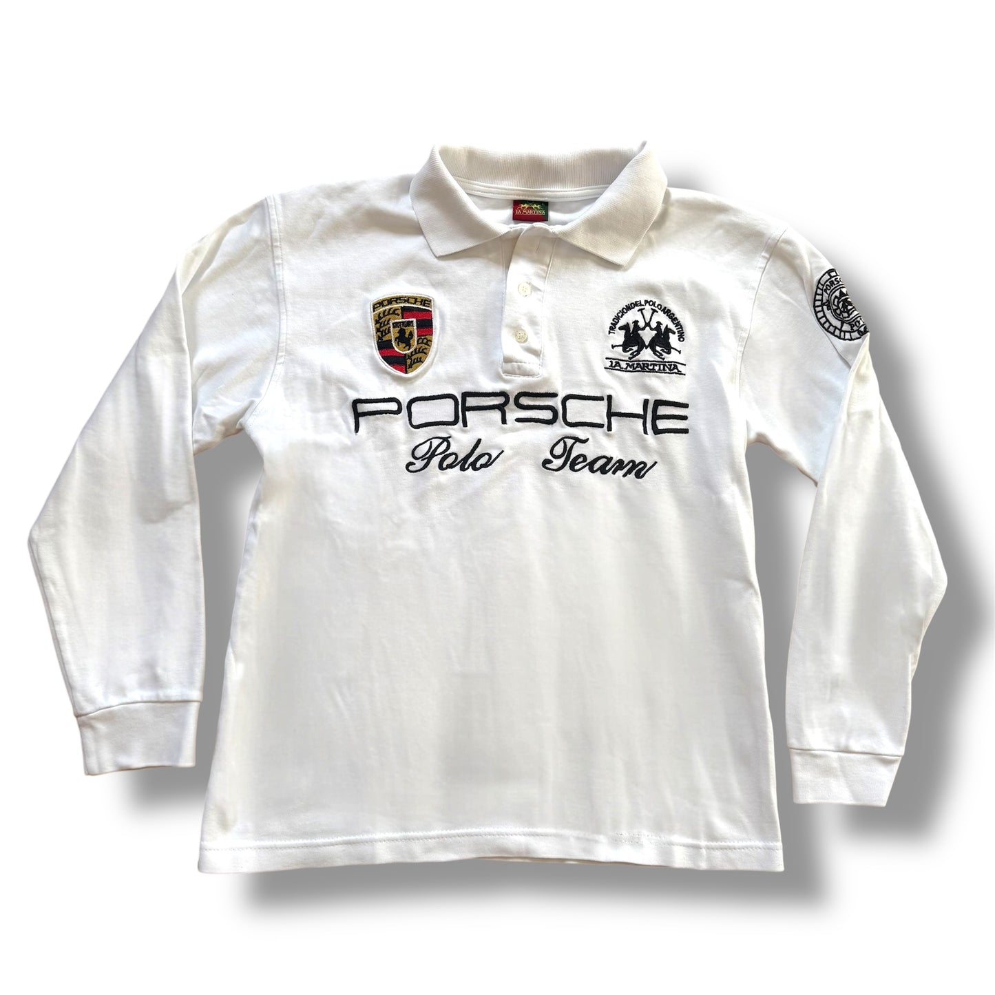 La Martina Porsche white longsleeve poloshirt