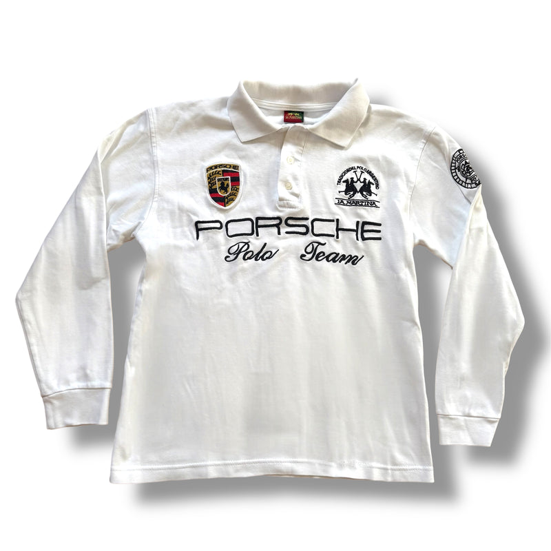 Sourced limited accessories and clothes La Martina Porsche white longsleeve poloshirt – Secondhand Streetwear