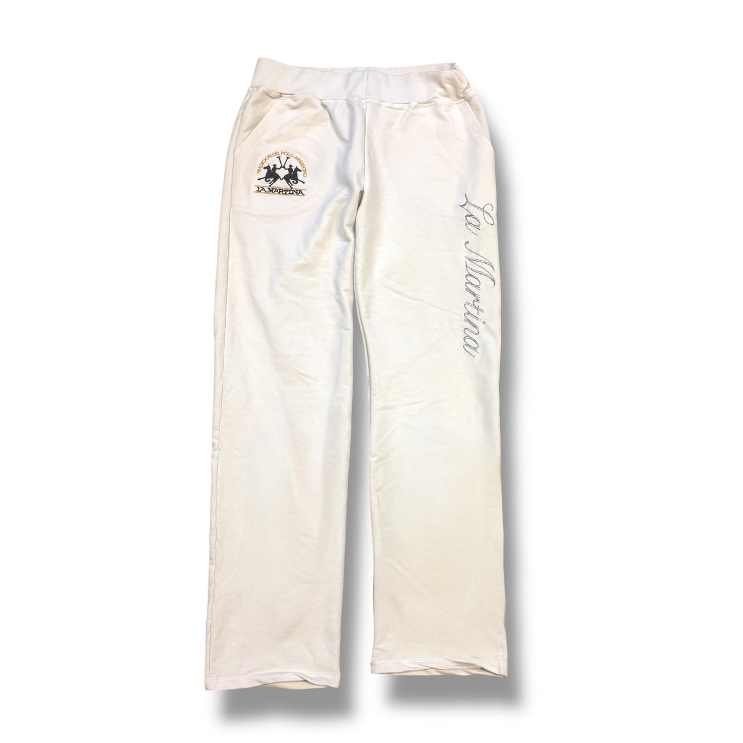 La Martina cotton white jogging pants
