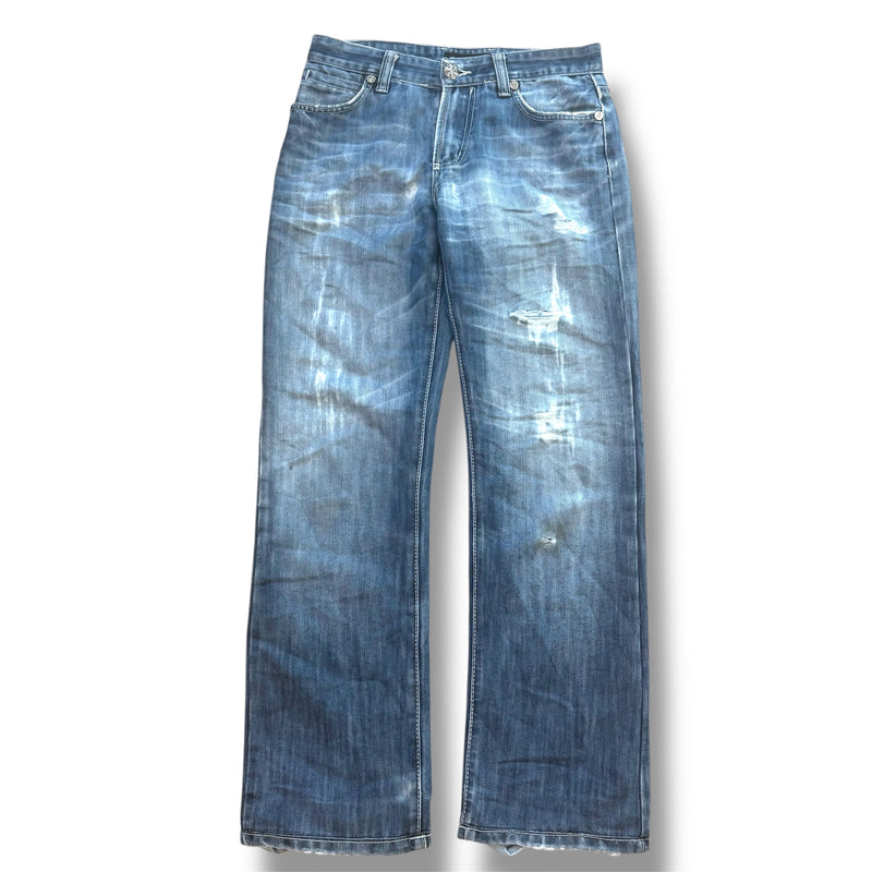 Detailansicht: Sourced limited accessories and clothes Vintage Emporio Armani ripped jeans – Logo, Nähte oder Material
