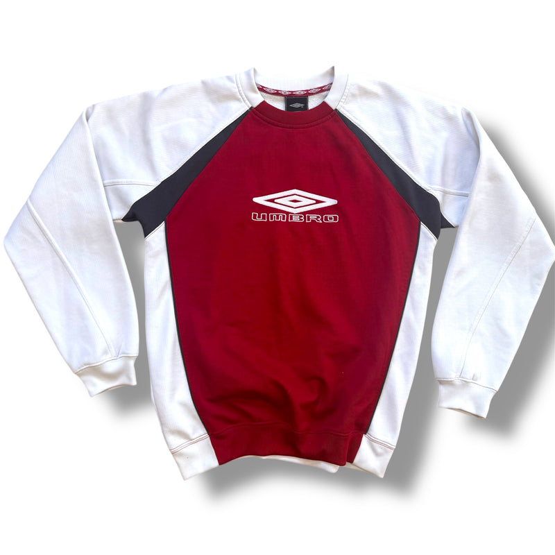 Sourced limited accessories and clothes Umbro vintage red and white sweatshirt – Secondhand Streetwear