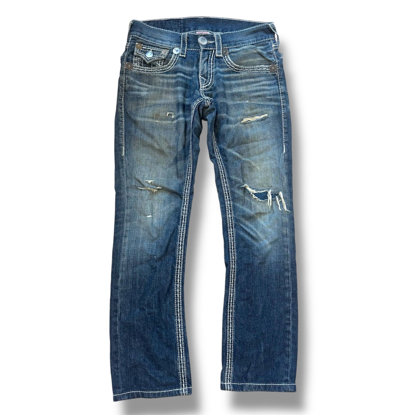 True Religion ripped & reworked jeans