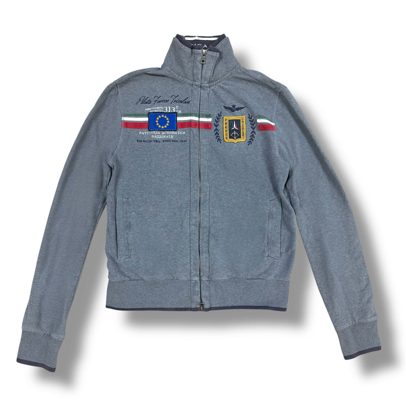 Sourced limited accessories and clothes Aeronautica Militare vintage grey zip-up – Secondhand Streetwear