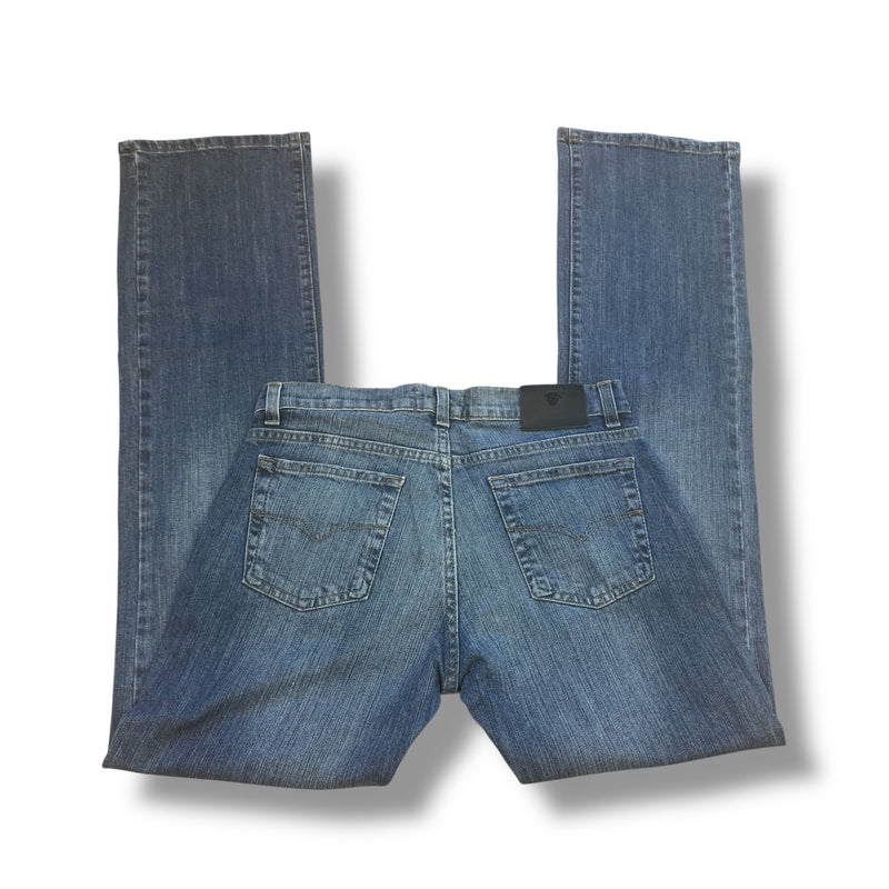 Detailansicht: Sourced limited accessories and clothes Versace Jeans Couture wide-leg denim – Logo, Nähte oder Material