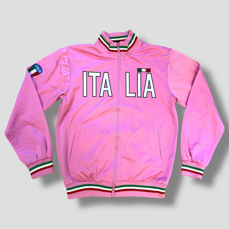 Sourced limited accessories and clothes Italia pink streetwear track jacket – Secondhand Streetwear