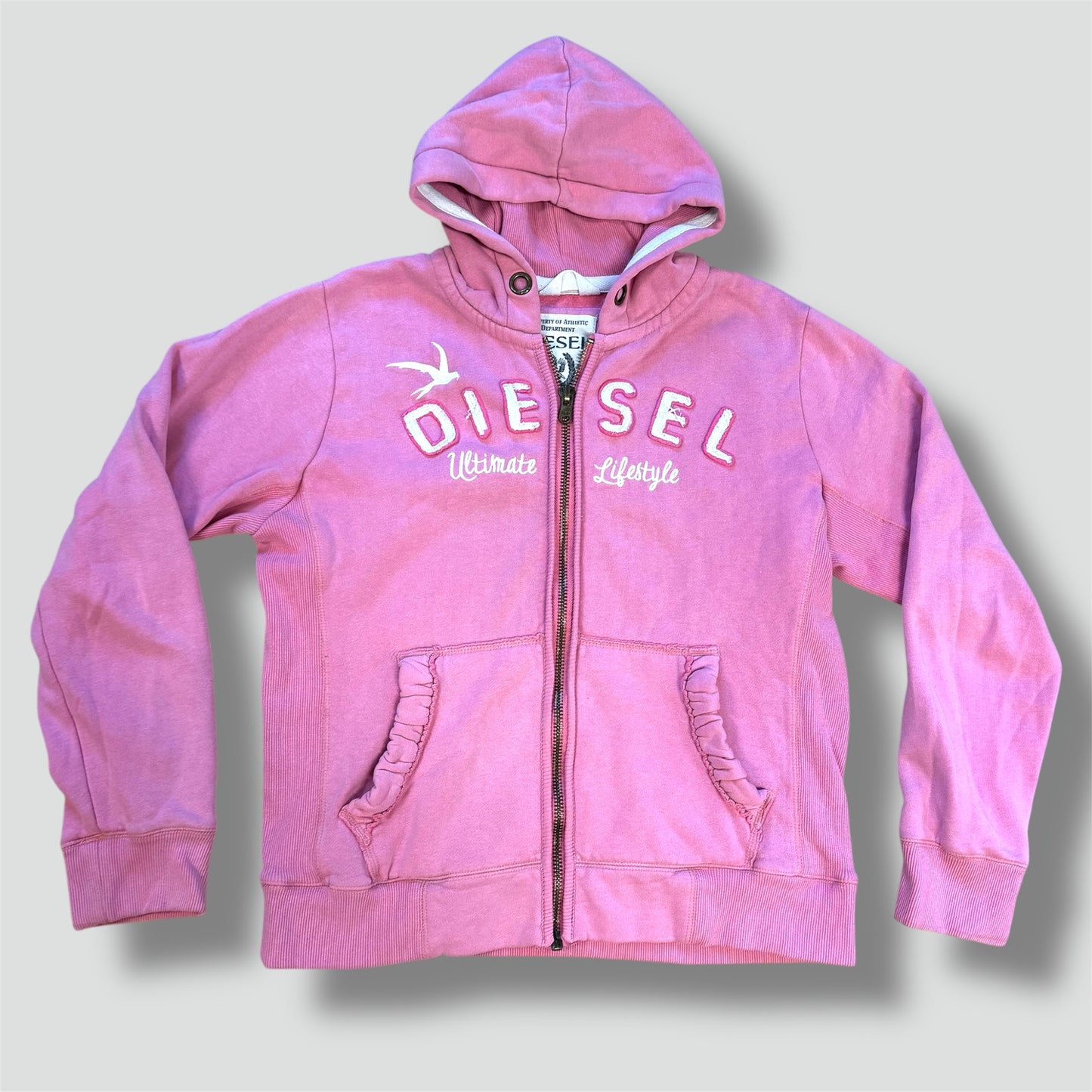 Vintage Diesel pink zipped hoodie