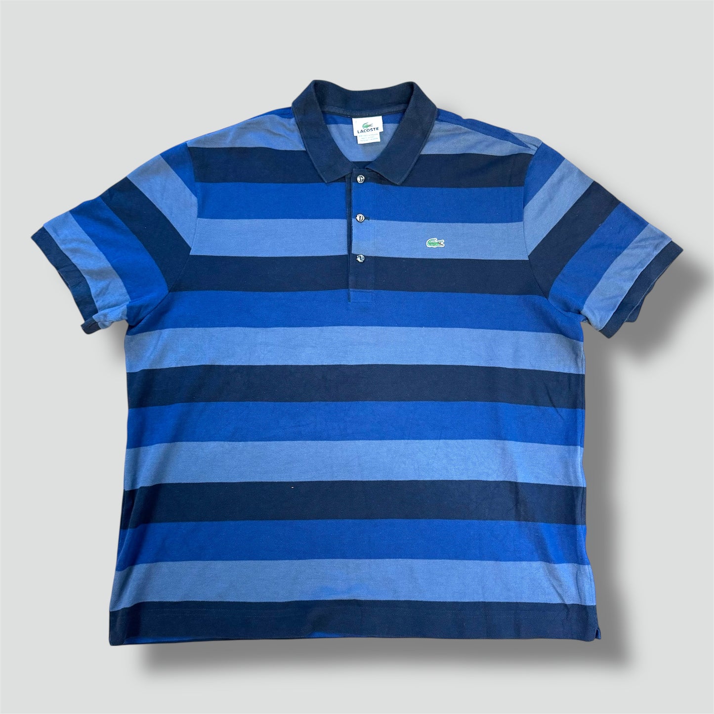 Lacoste blue striped poloshirt