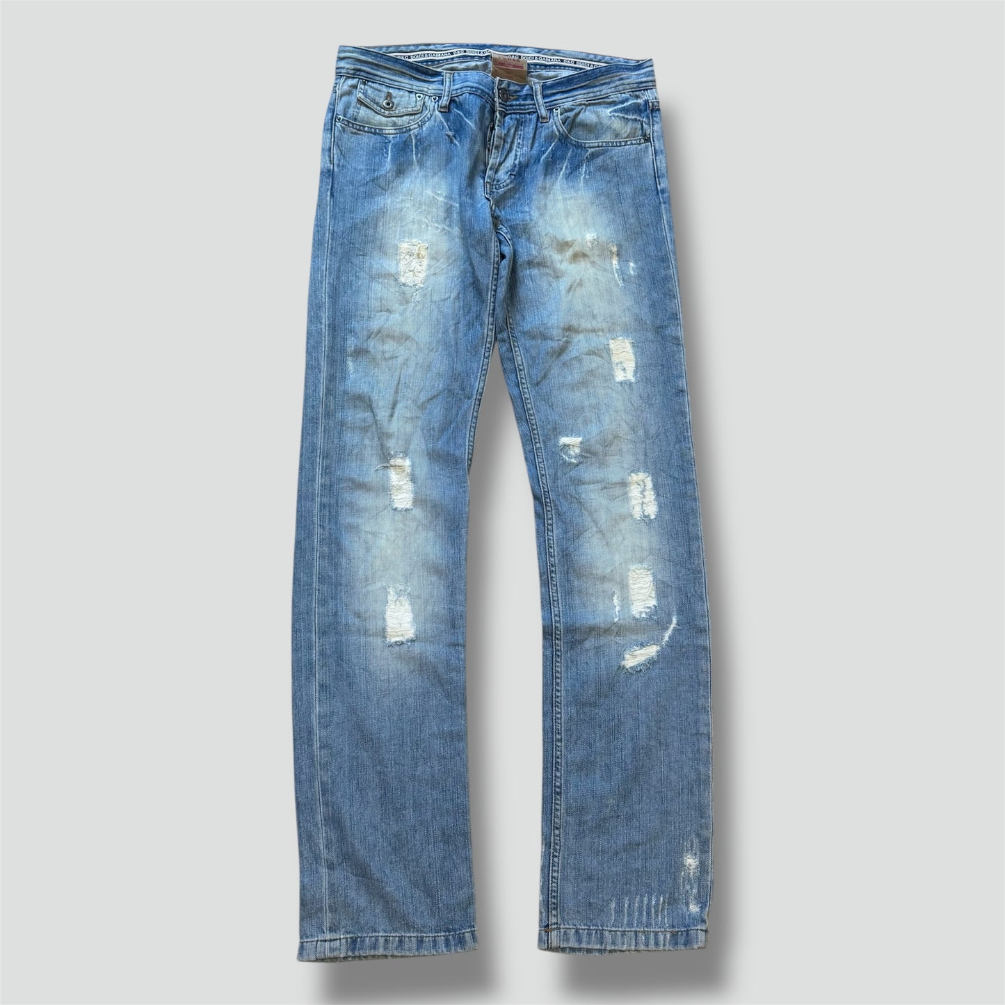 Dolce & Gabbana ripped and reworked denim jeans