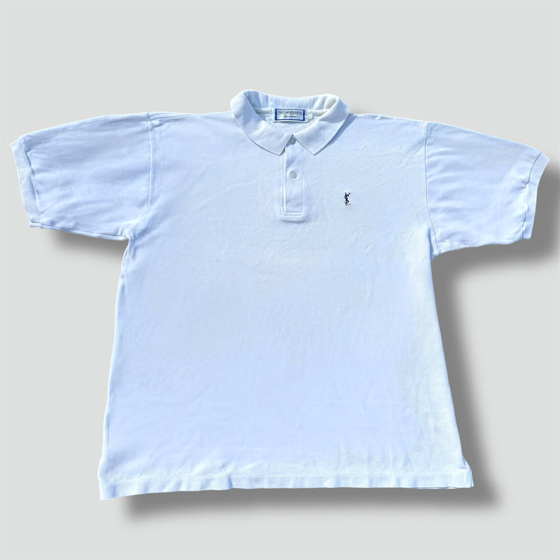 Sourced limited accessories and clothes Yves Saint Laurent vintage white poloshirt – Secondhand Streetwear