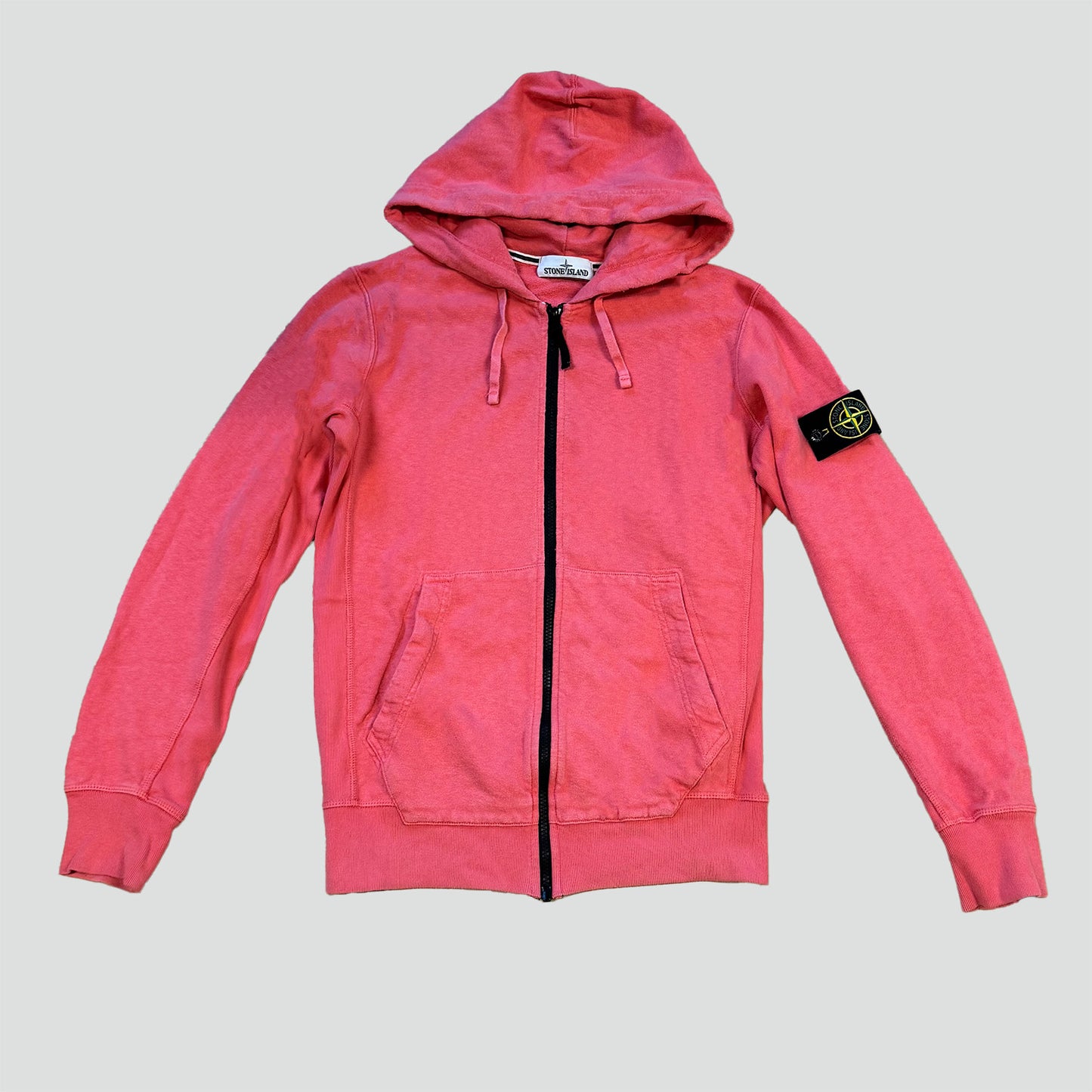 Stone Island orange zip-through hoodie