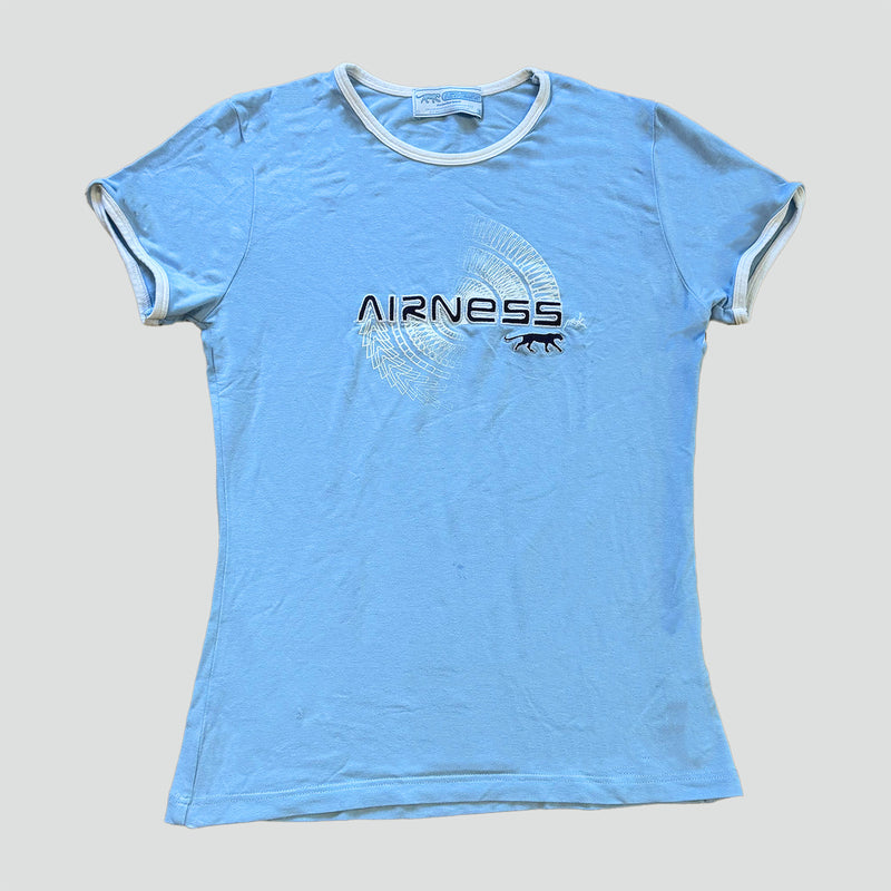 Sourced limited accessories and clothes Vintage style skyblue Airness women’s t-shirt – Secondhand Streetwear