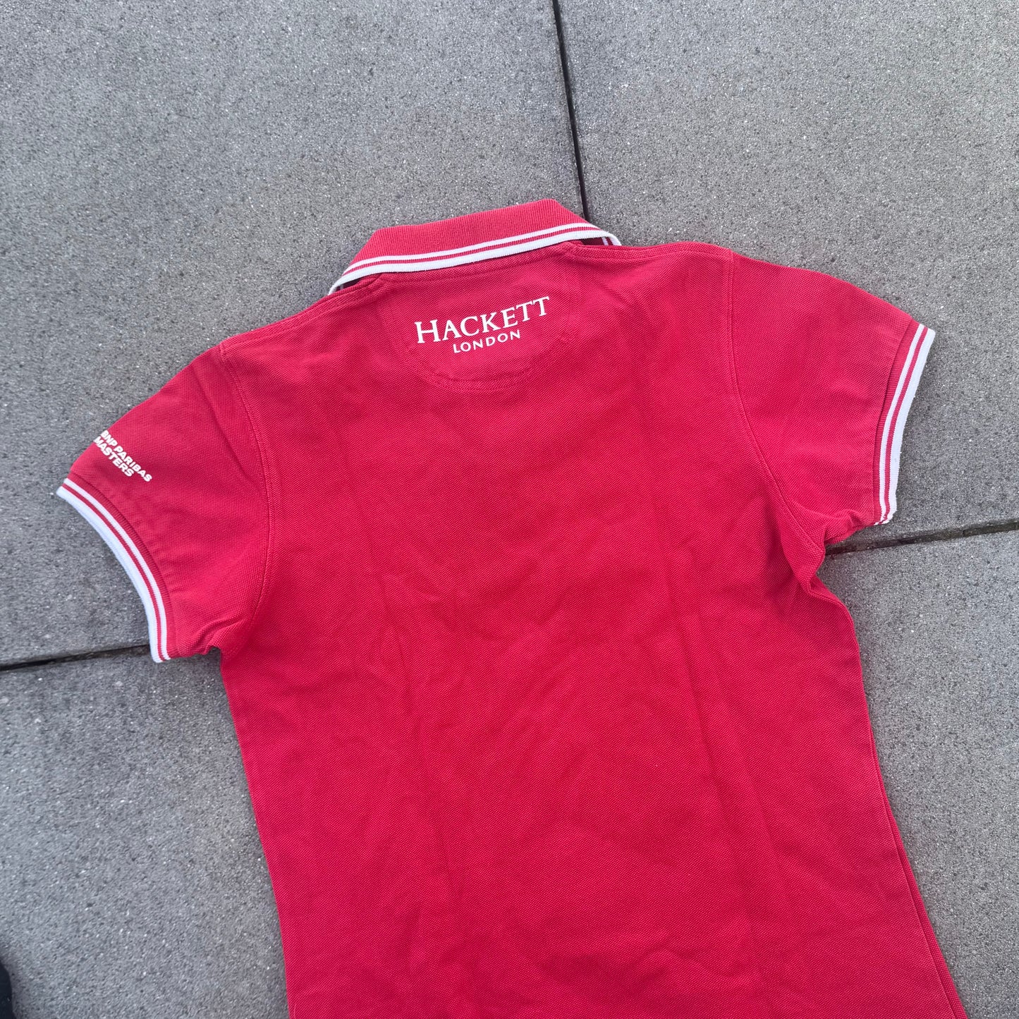 Hackett London red vintage womens poloshirt – Close-up 4