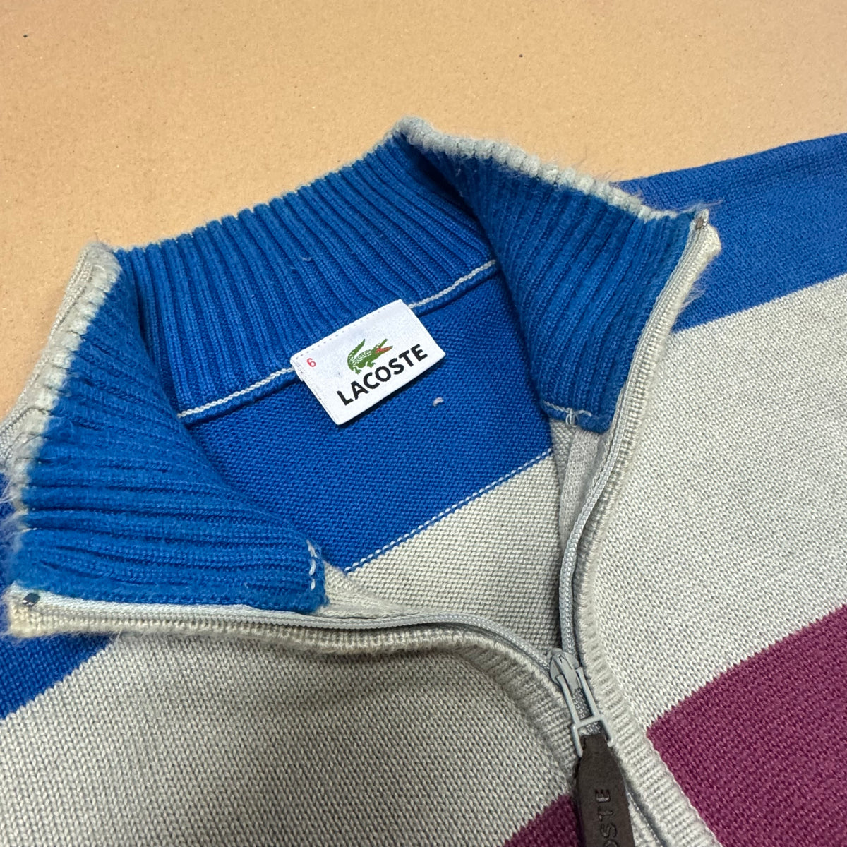 Lacoste vintage striped knitted sweatshirt – Close-up 3