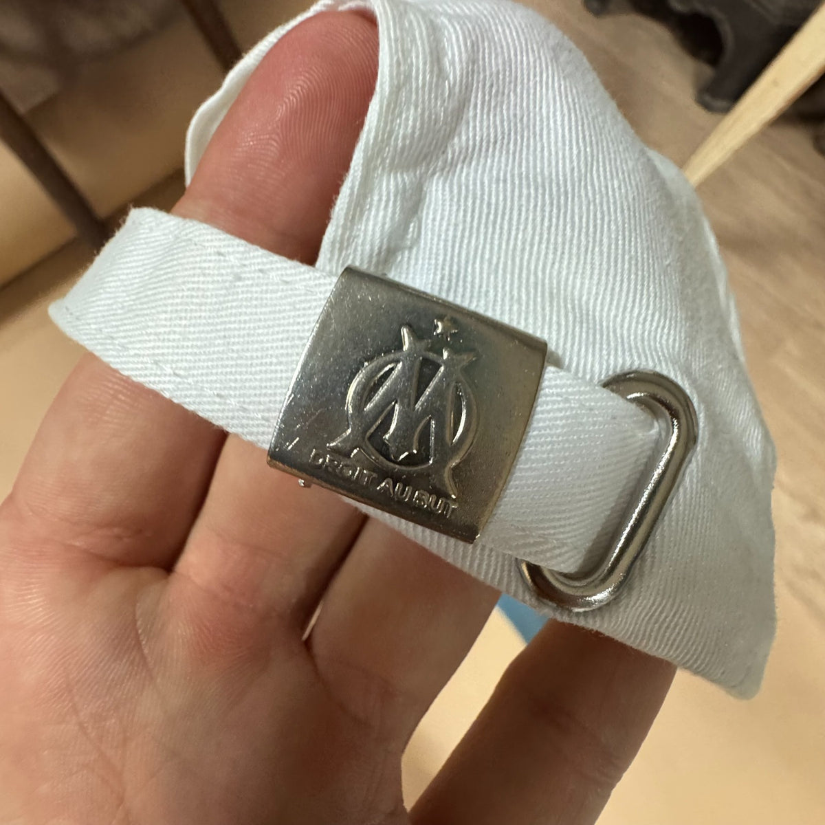 Marseille FC Adidas white cap – Close-up 4