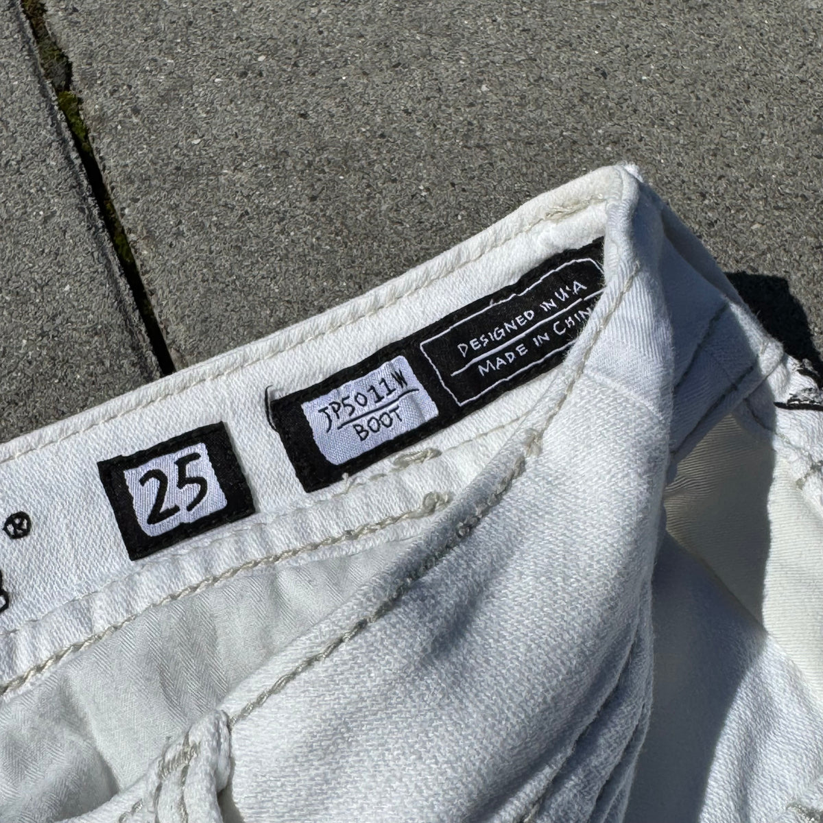 Miss Me white wide leg low waisted pants – Close-up 7