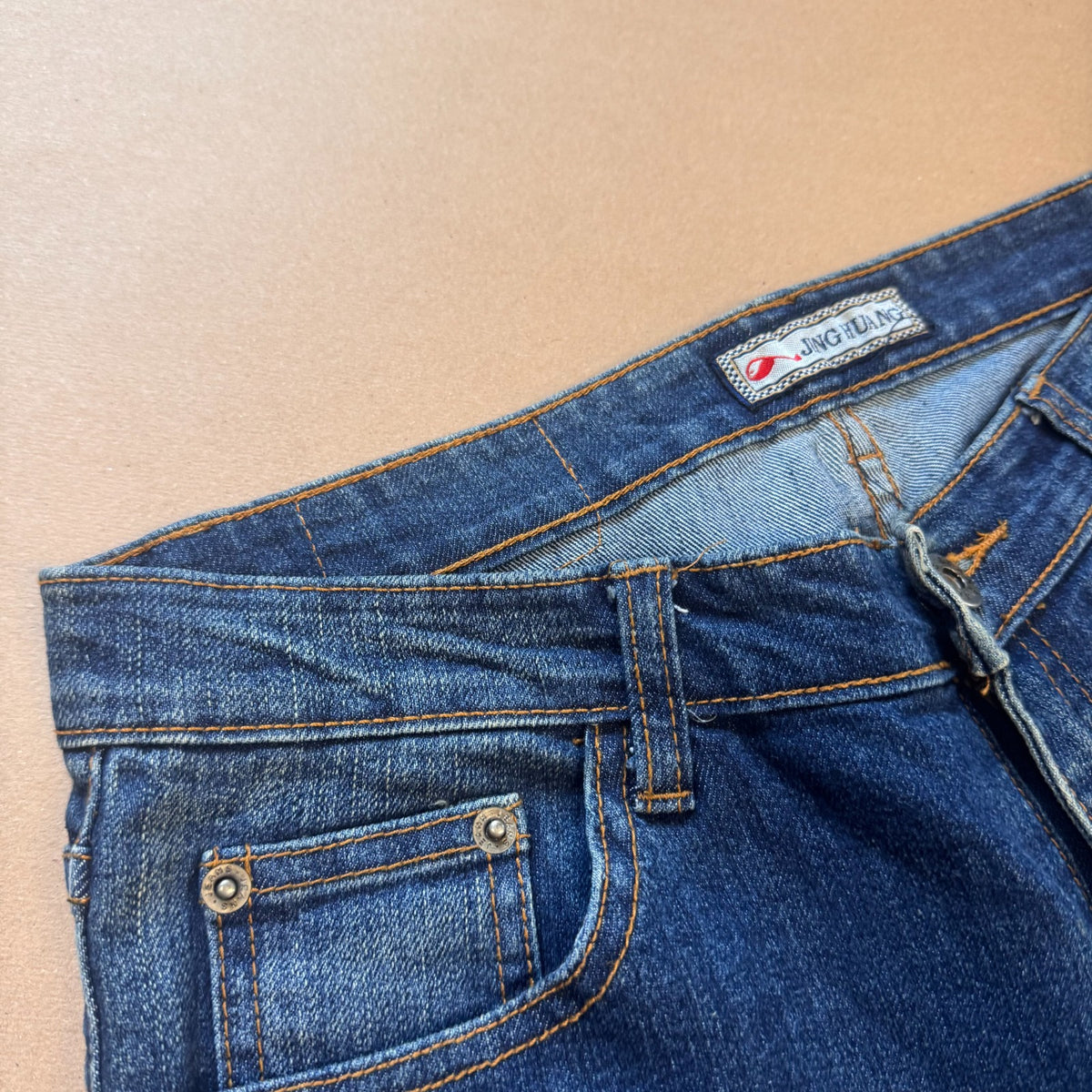 Jing Huang vintage floral baggy jeans