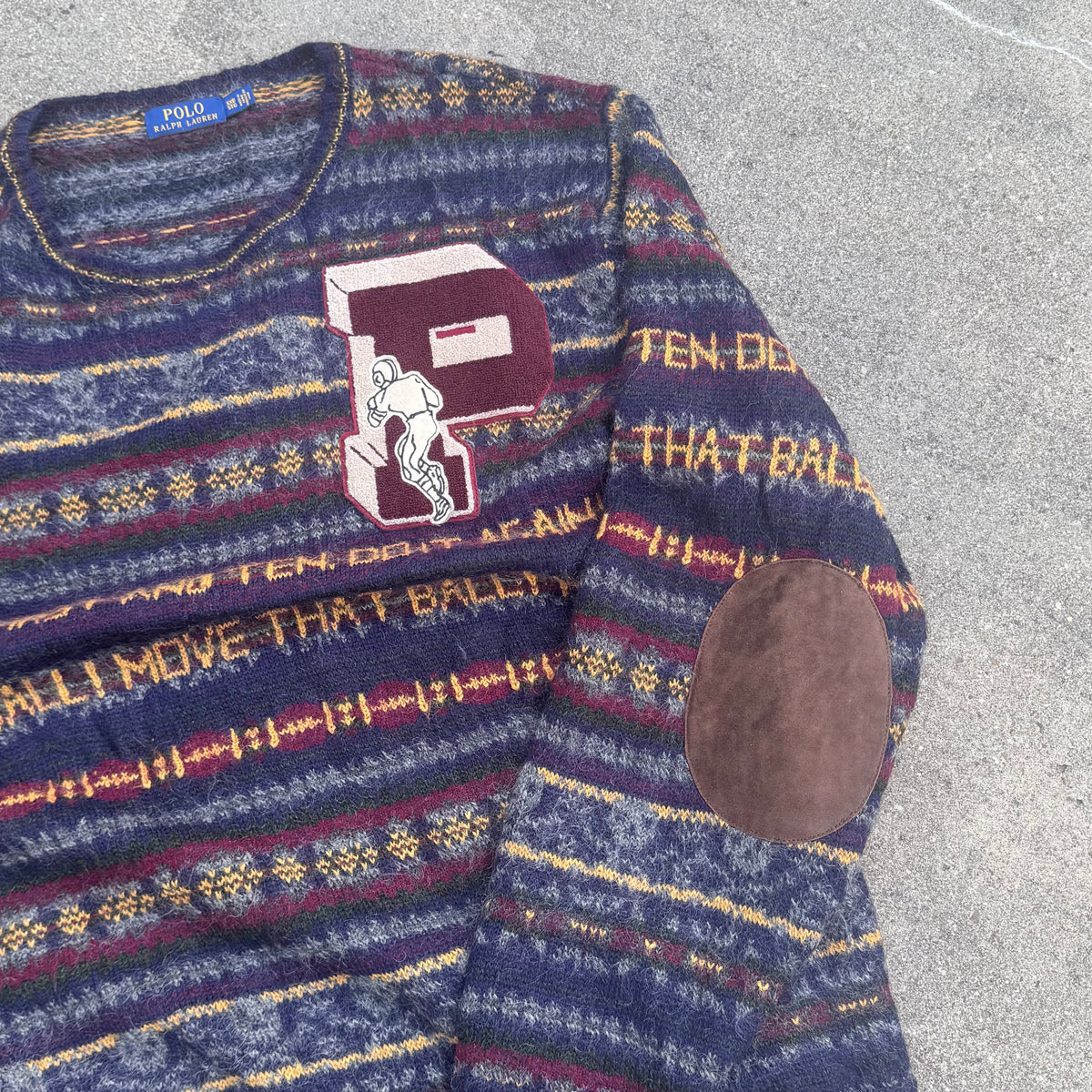 Vintage Polo Ralph Lauren wool colourful sweatshirt – Close-up 5