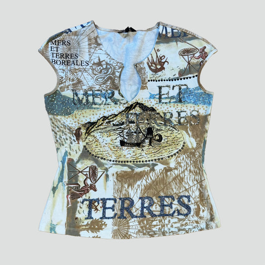 Vintage Faust "Mers et Terres Boréales" top