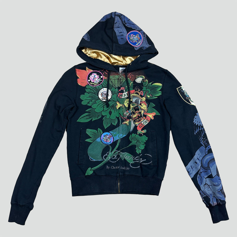Sourced limited accessories and clothes Ed Hardy stylish zipped hoodie – Secondhand Streetwear