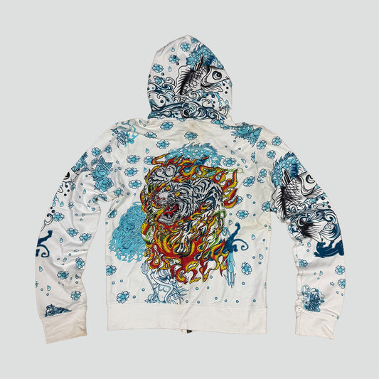 Ed Hardy koi fish zip-up hoodie