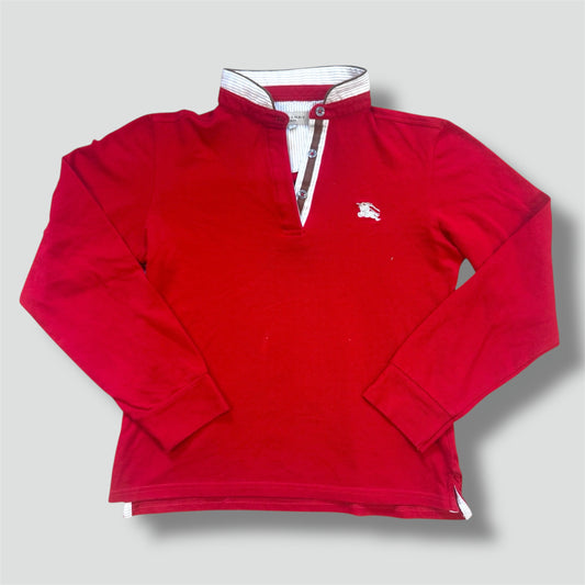 Vintage Burberry cute red long sleeve polo