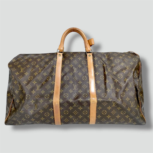 Louis Vuitton Keepall 55 monogram leather bag
