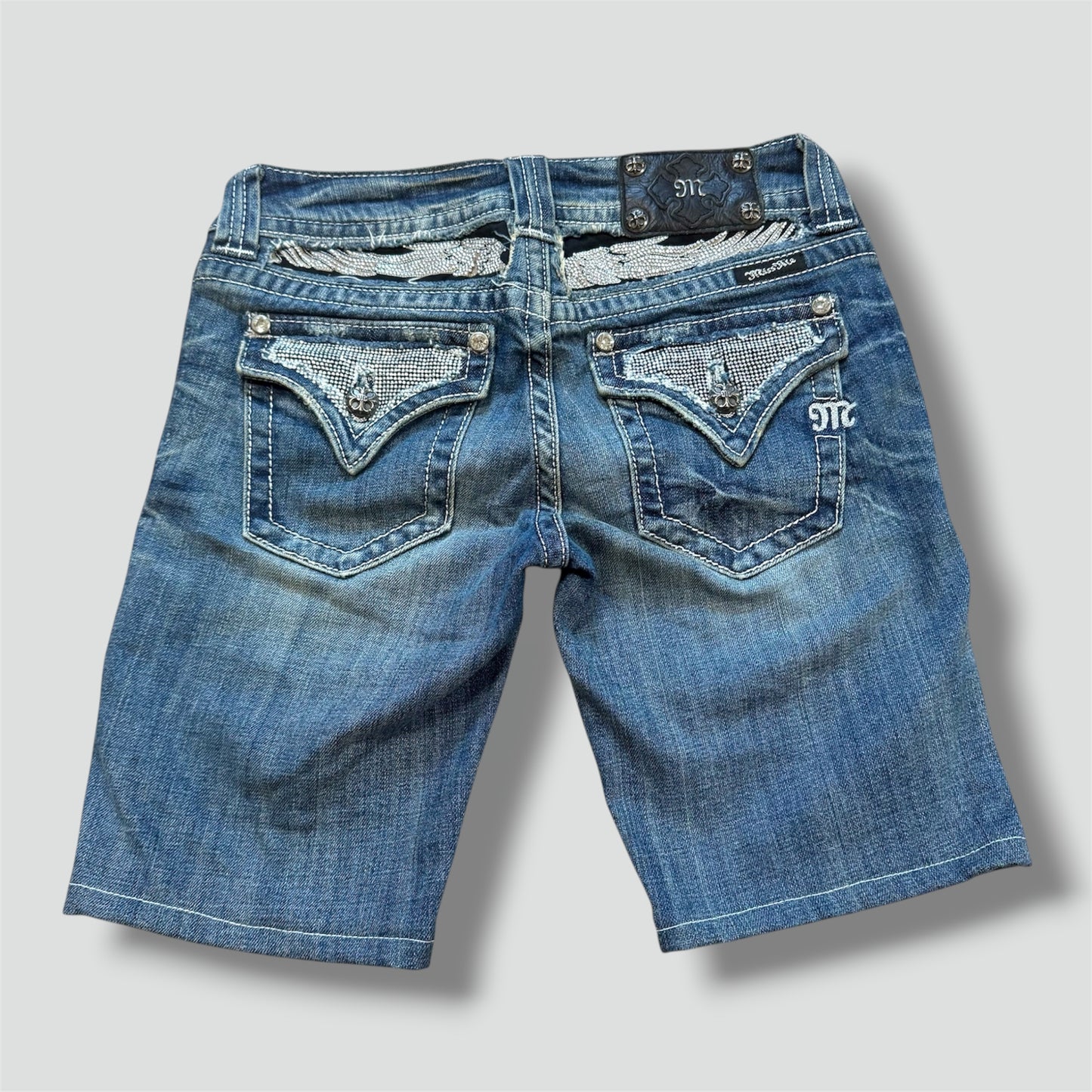 Y2K Miss Me vintage rhinestone shorts
