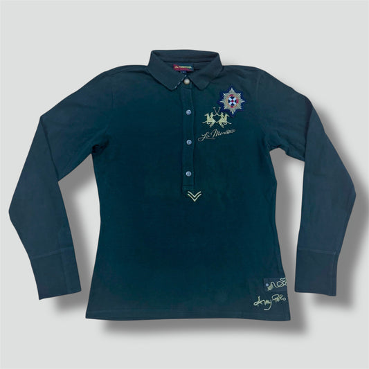 Vintage La Martina womens army longsleeve polo