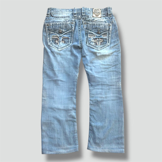 Rock Revival vintage ripped and embroidered denim jeans