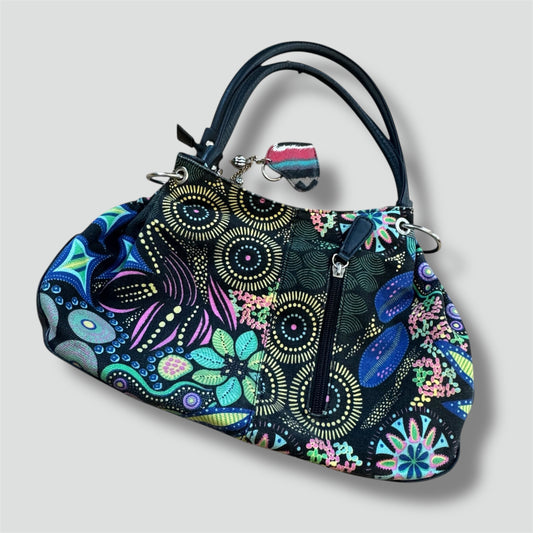 Vintage retro floral colorful summer handbag