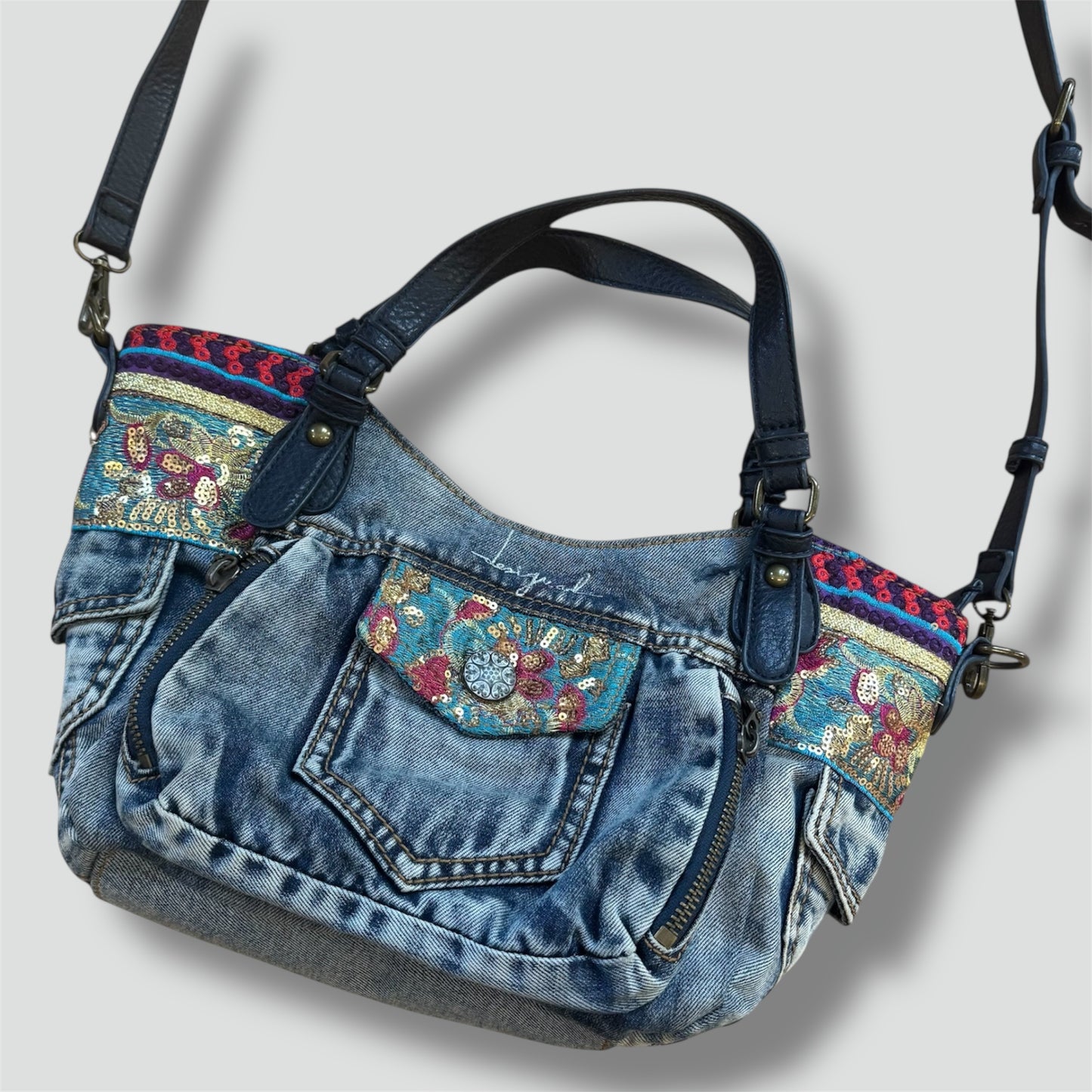 Vintage glitter jeans Desigual handbag