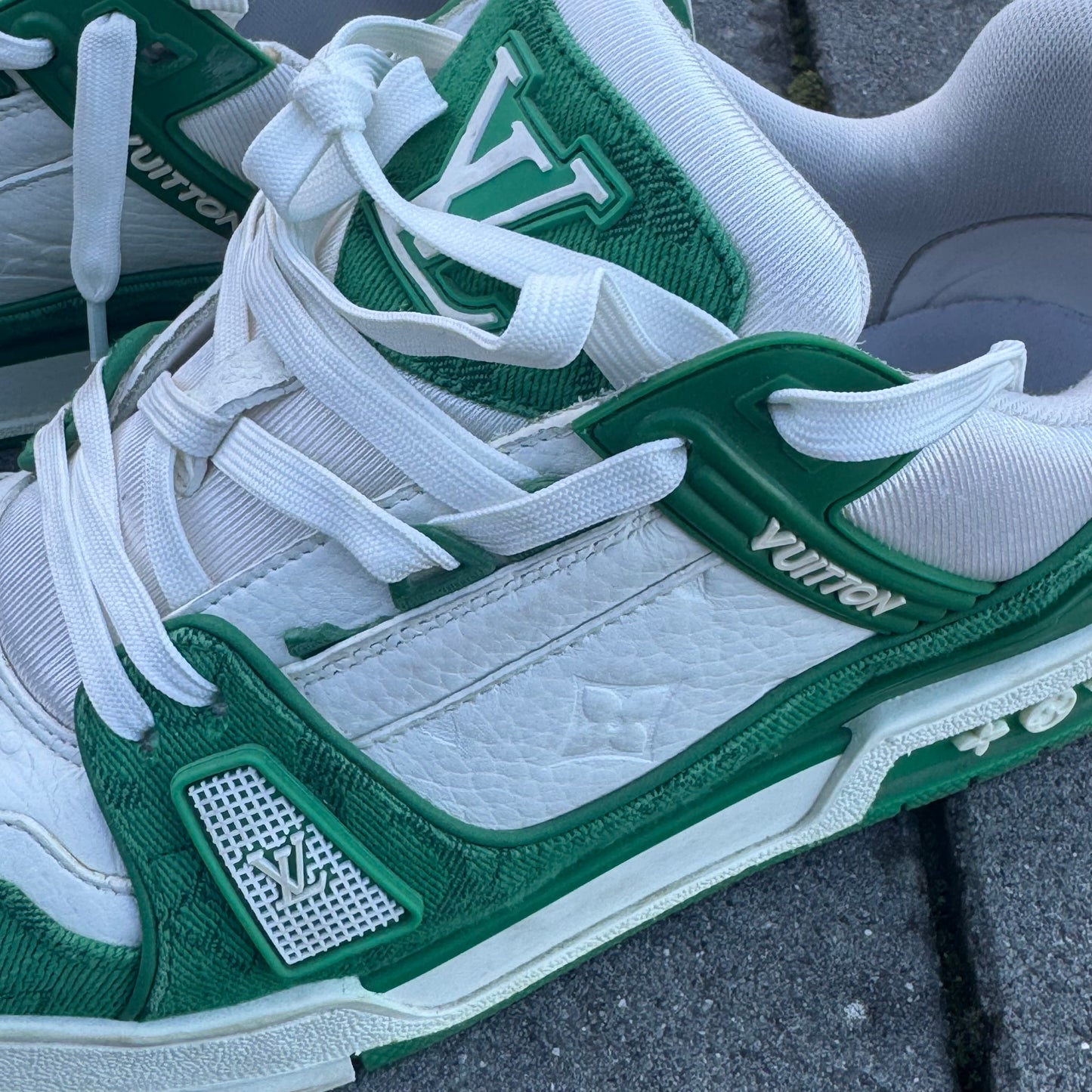 Louis Vuitton LV Trainer Monogram green and white