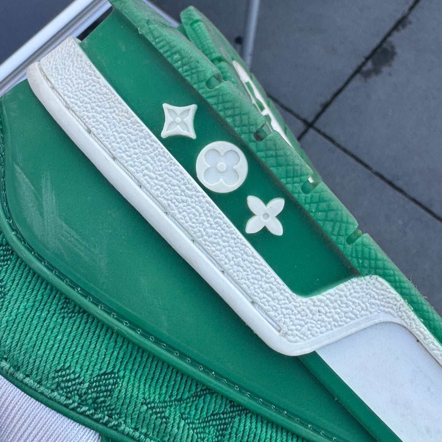 Louis Vuitton LV Trainer Monogram green and white