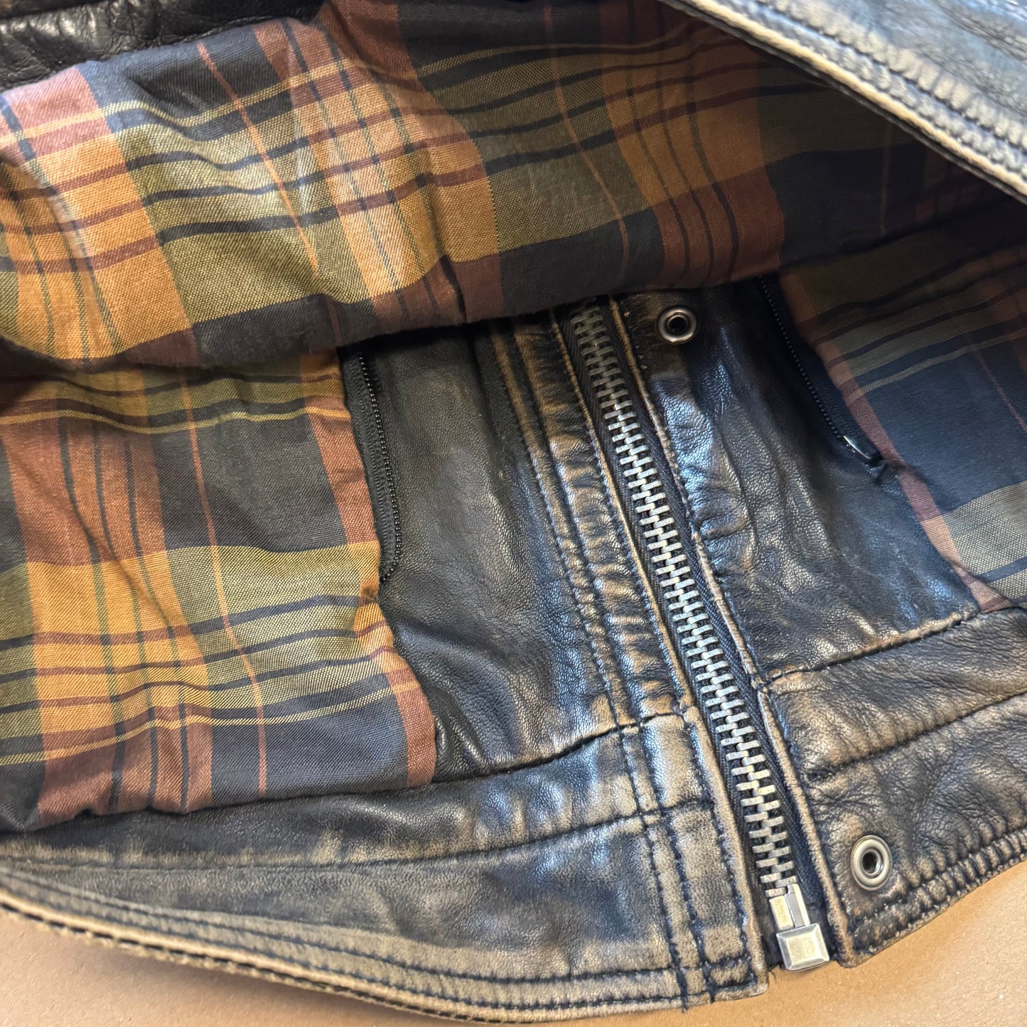 Aviatrix vintage brown 90s leather jacket