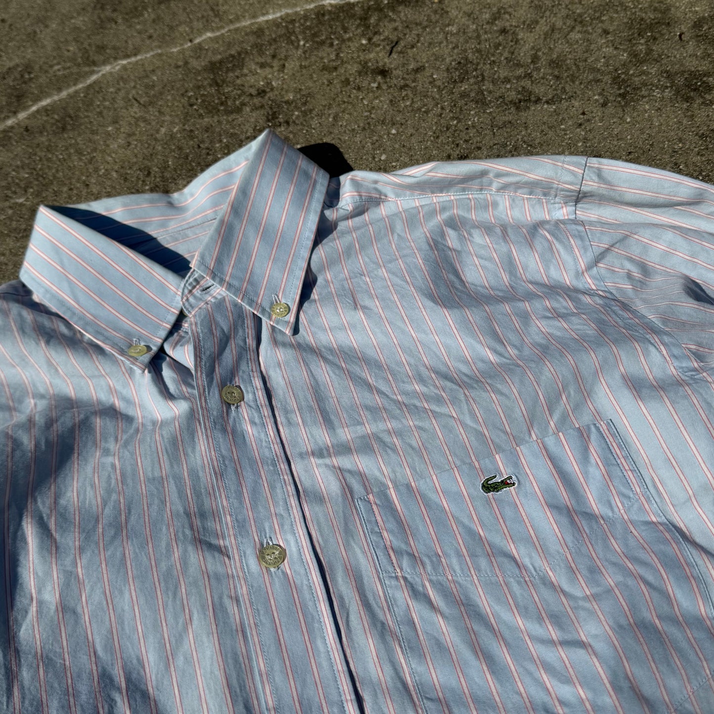 Lacoste vintage striped chemise shirt