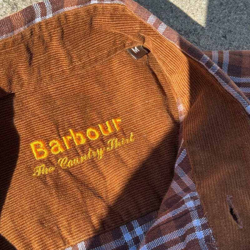 Detailansicht: Sourced limited accessories and clothes Barbour vintage checkered brown shirt – Logo, Nähte oder Material