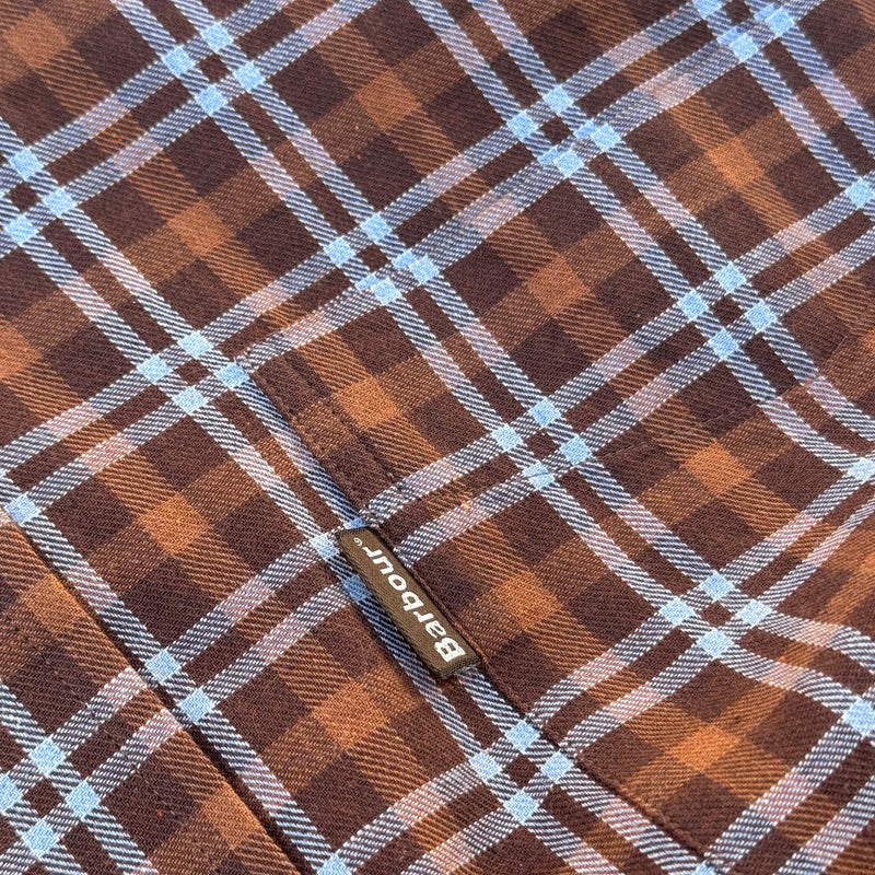 Detailansicht: Sourced limited accessories and clothes Barbour vintage checkered brown shirt – Logo, Nähte oder Material