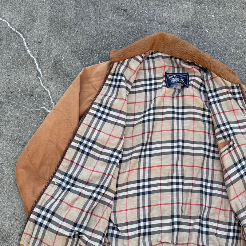 Detailansicht: Sourced limited accessories and clothes Burberry vintage cotton harrington jacket – Logo, Nähte oder Material