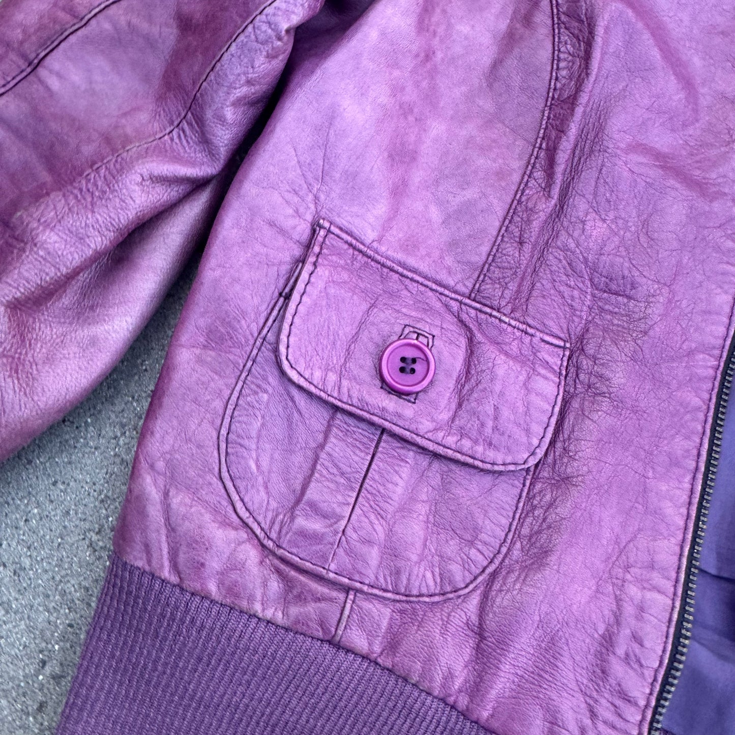 Leonardo purple designer genuine leather jacket